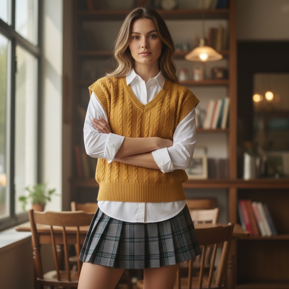 cupcakes & cashmere Mustard V-Neck Sweater